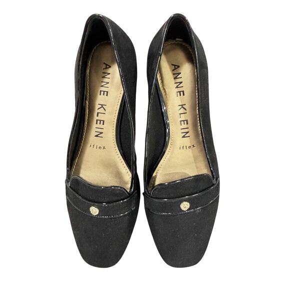 Anne Klein casual shoes iflex black metallic flats ladies US size 7.5M loafers - Picture 3 of 10